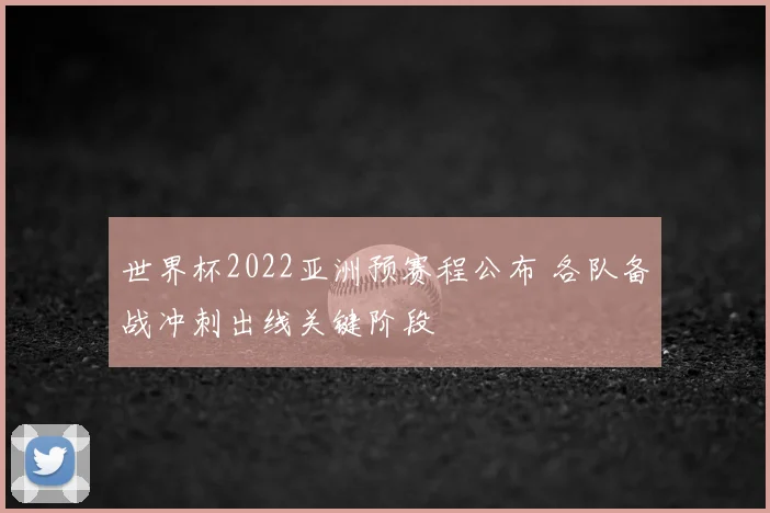 世界杯2022亚洲预赛程公布 各队备战冲刺出线关键阶段